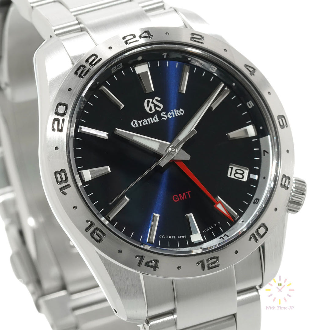 Grand Seiko SBGN029, GMT Quartz Men's Watch, Angle from the left.