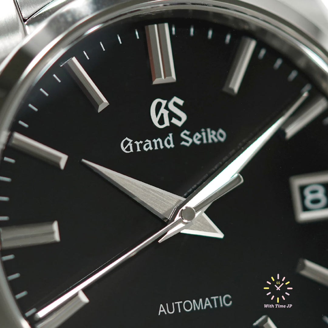 Grand Seiko SBGR317 Automatic Men's Watch close-up of the Black dial.