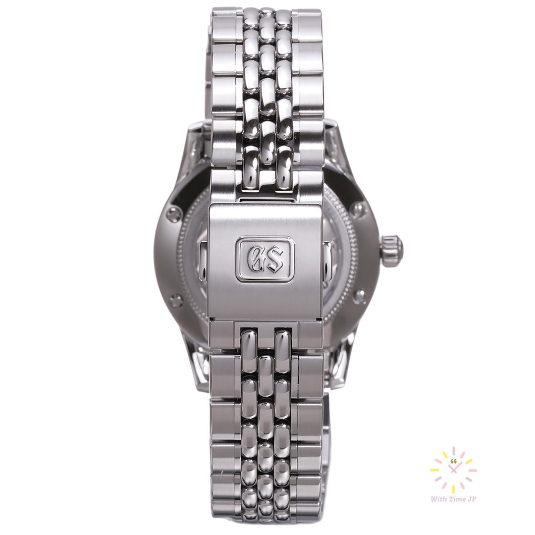 Grand Seiko SBGW305, Hand-wound Men's Watch, Five-link stainless steel bracelet and clasp.