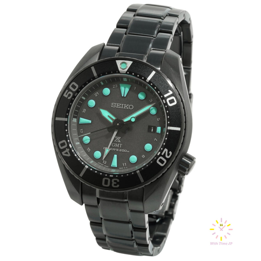 Seiko Prospex Solar GMT Diver "SUMO" Night Vision SBPK007,Stainless steel Case,Stainless steel triple link bracelet.