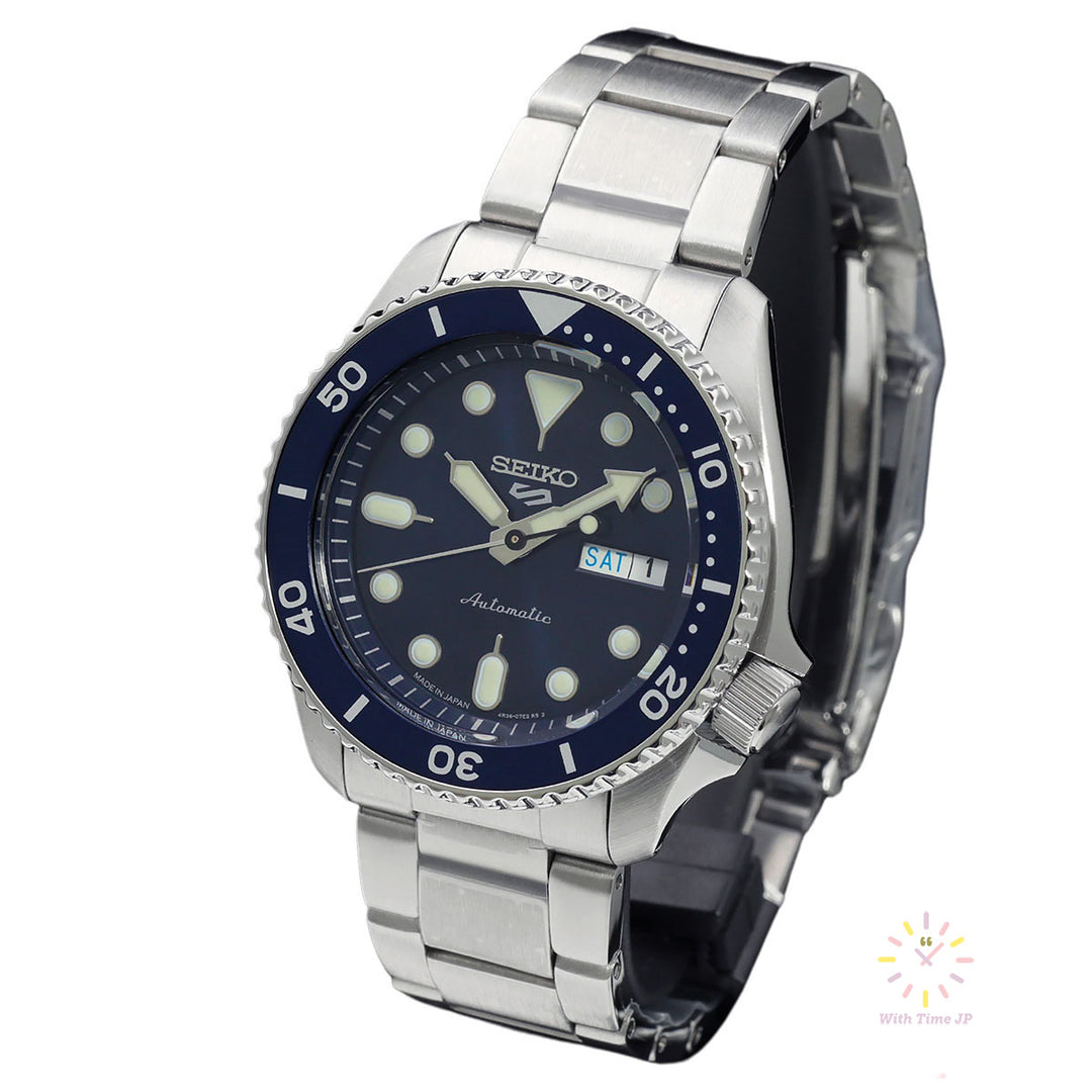 SEIKO 5 SPORTS SBSA001,mechanical Watch, Men's Watch, stainless steel Case, Blue Dial,stainless steel Band.