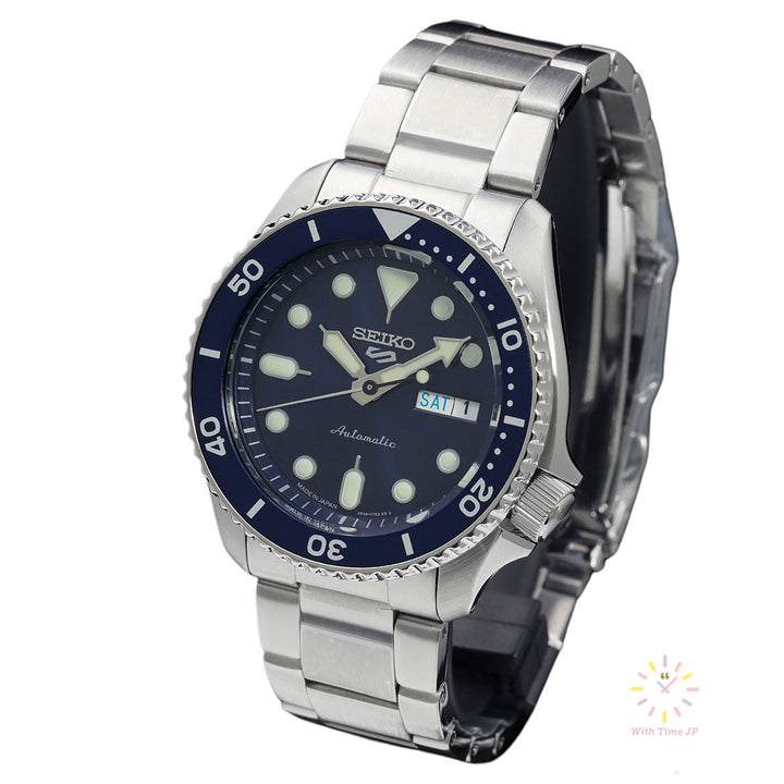 SEIKO 5 SPORTS SBSA001,mechanical Watch, Men's Watch, stainless steel Case, Blue Dial,stainless steel Band.