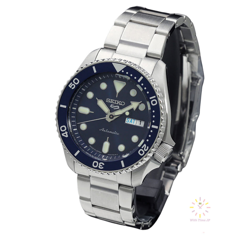 SEIKO 5 SPORTS SBSA001,mechanical Watch, Men's Watch, stainless steel Case, Blue Dial,stainless steel Band.