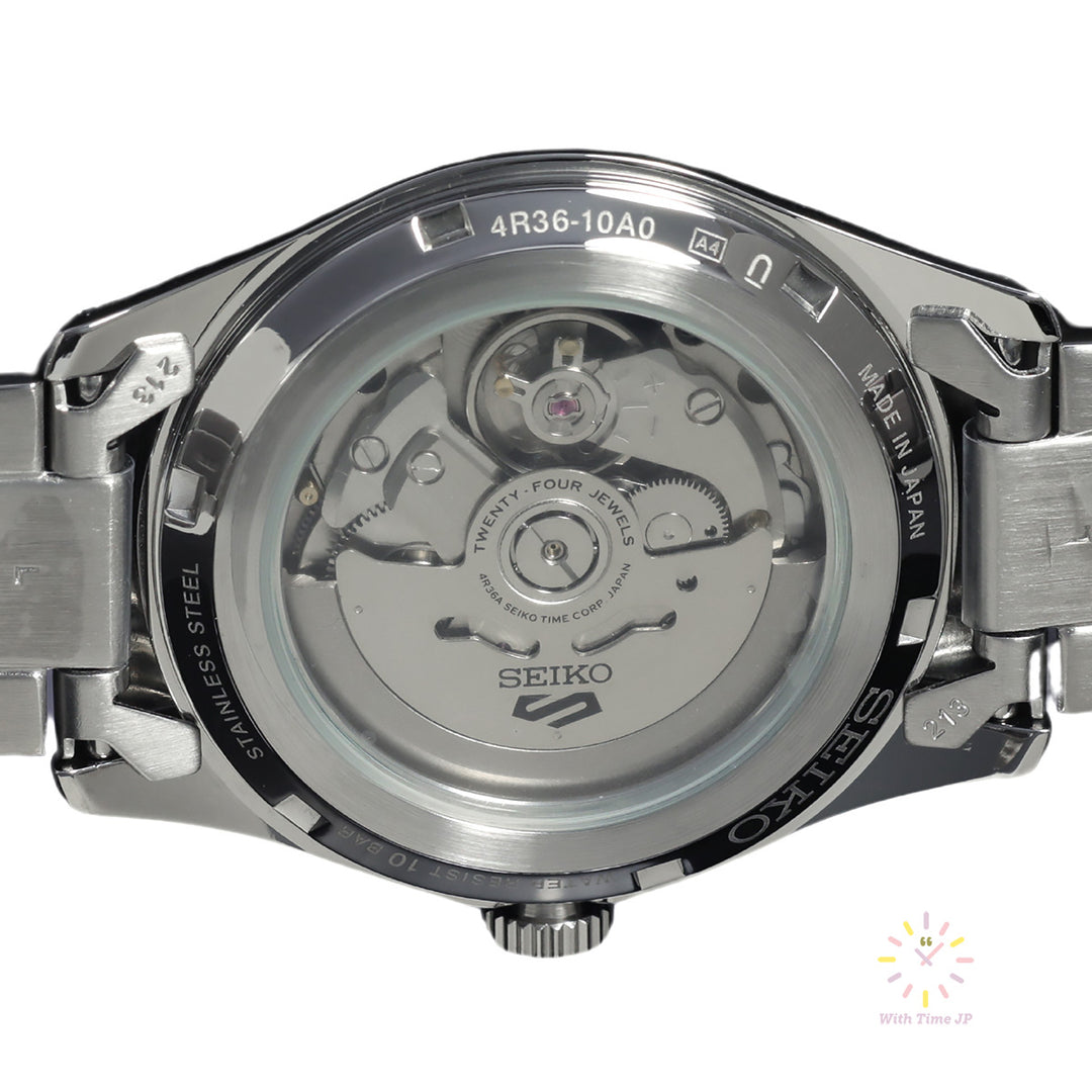 SEIKO 5 SPORTS SBSA111 automatic watch with see-through back.