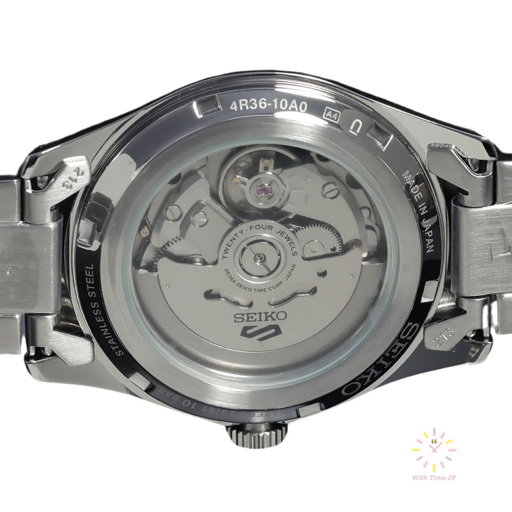 SEIKO 5 SPORTS SBSA111 automatic watch with see-through back.