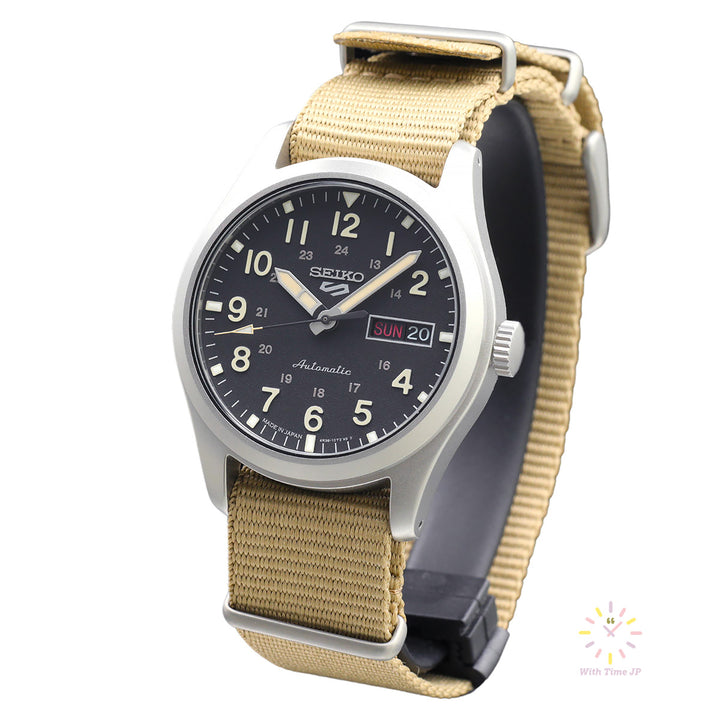 SEIKO 5 SPORTS SBSA117,mechanical Watch, Men's Watch, stainless steel Case, black Dial,Nylon Band.