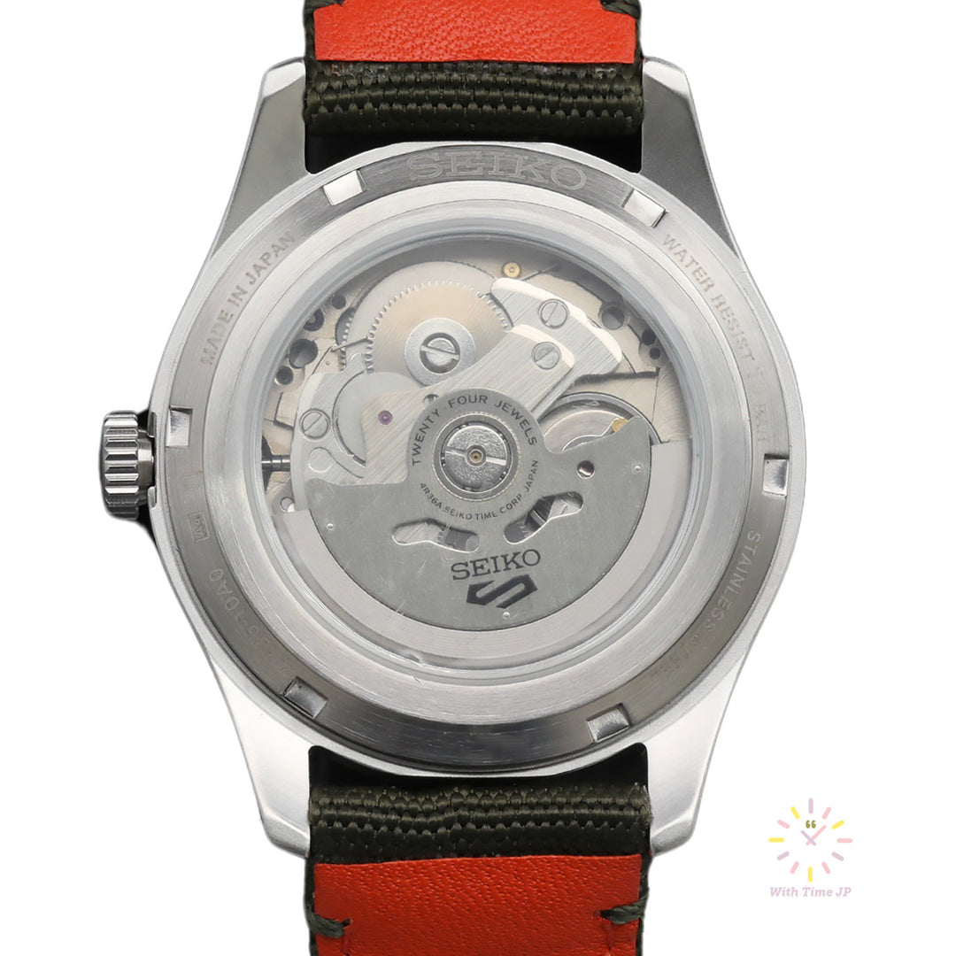 SEIKO 5 SPORTS SBSA141 automatic watch with see-through back.