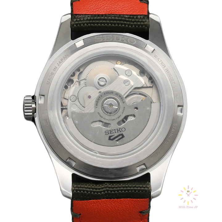 SEIKO 5 SPORTS SBSA141 automatic watch with see-through back.