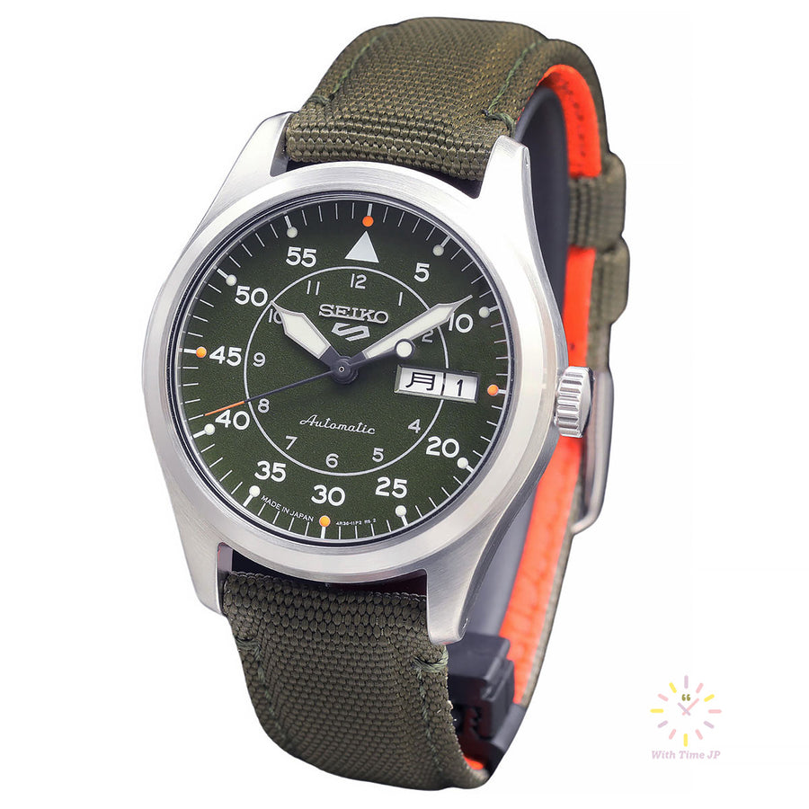 SEIKO 5 SPORTS SBSA141,mechanical Watch, Men's Watch, stainless steel Case, green Dial,Nylon Band.