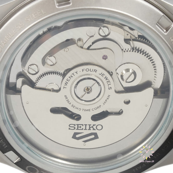 SEIKO 5 SPORTS SBSA199 automatic watch with see-through back.