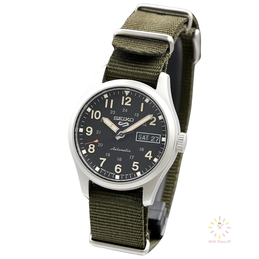 SEIKO 5 Sports SBSA201, Automatic Men's Watch, Stainless steel case, Black dial, Nylon band.