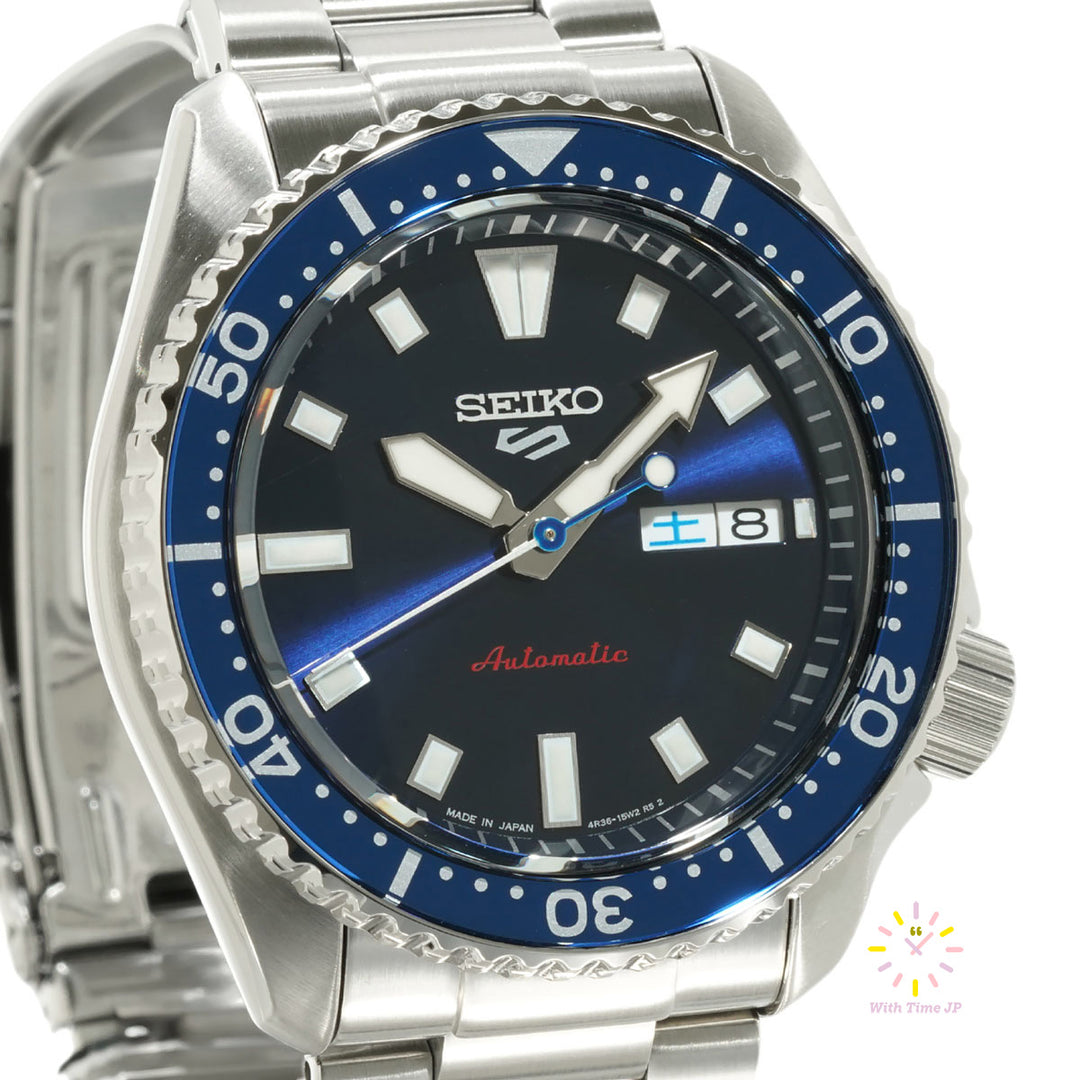 Seiko 5 Sports SKX series SBSA303,Close-up of blue Dial
