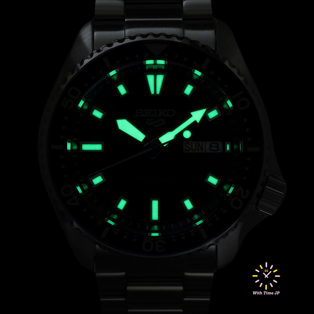 blue dial luminescence of Seiko 5 Sports SKX series SBSA303