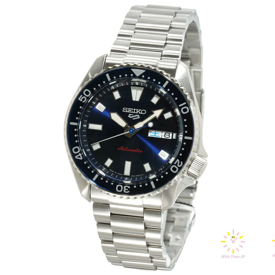 Seiko 5 Sports SKX series SBSA303,Mechanical  watch, Men's Watch,  stainless steel case, blue Dial,stainless steel Band.
