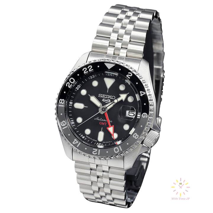SEIKO 5 Sports SBSC001, Automatic Men's Watch, Stainless steel case, Black dial, Stainless steel band.