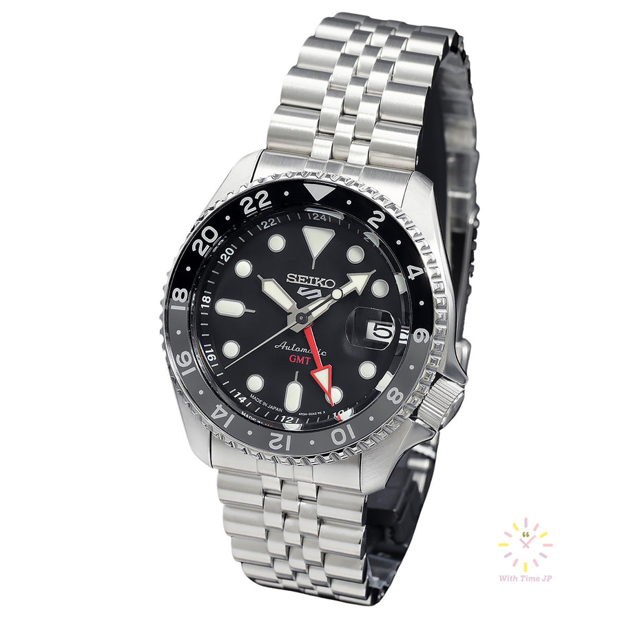 SEIKO 5 Sports SBSC001, Automatic Men's Watch, Stainless steel case, Black dial, Stainless steel band.