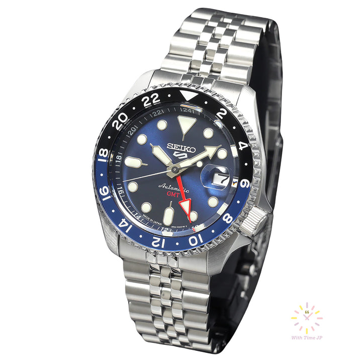 SEIKO 5 Sports SBSC003, Automatic Men's Watch, Stainless steel case, Blue dial, Stainless steel band.