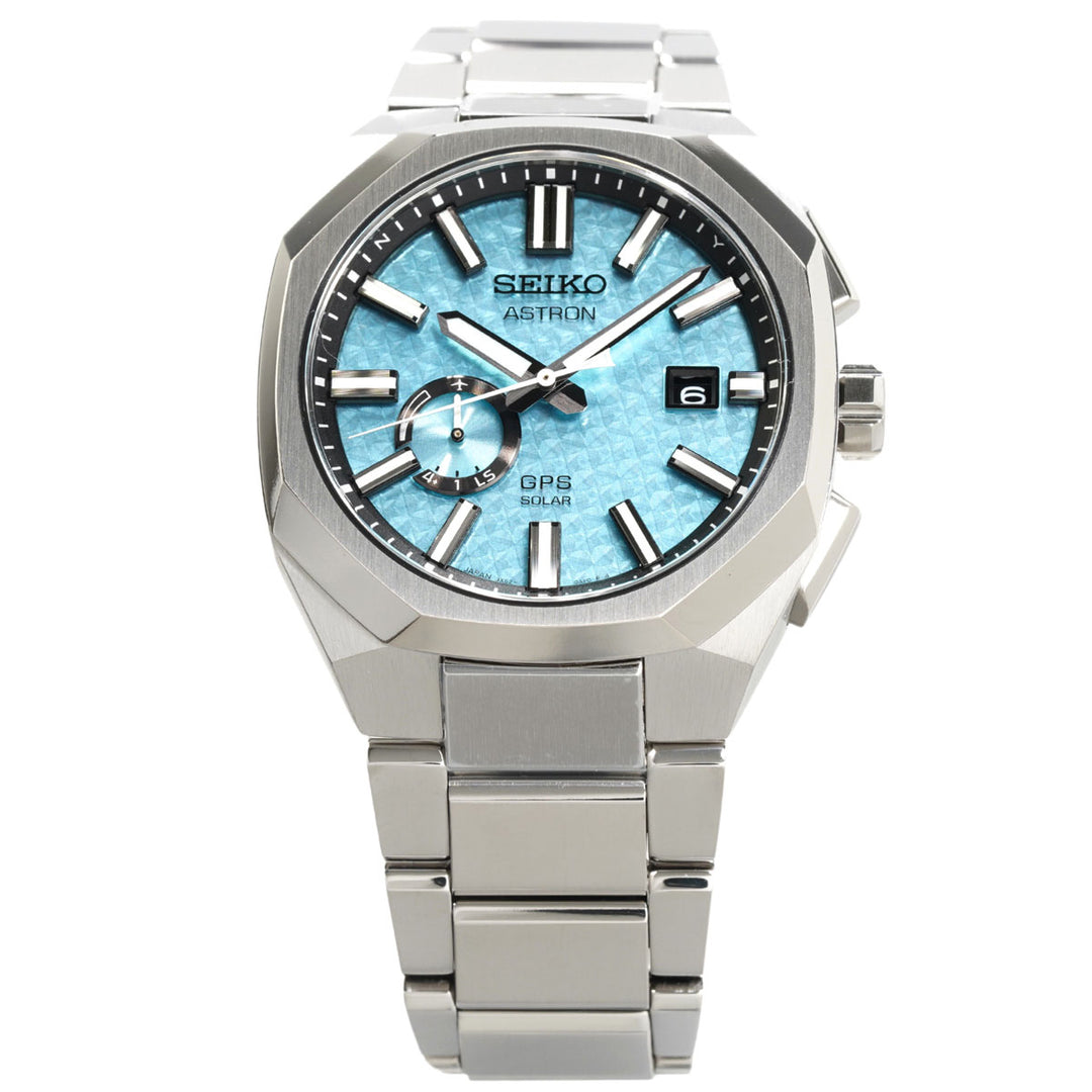 Seiko Astoron SBXD027 Limited Edition Angle looking up from the front.