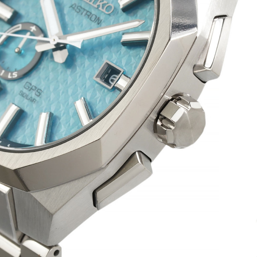 Seiko Astoron SBXD027 Limited Edition Crown close-up.