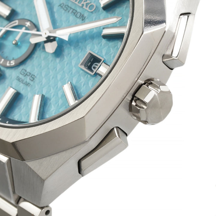 Seiko Astoron SBXD027 Limited Edition Crown close-up.