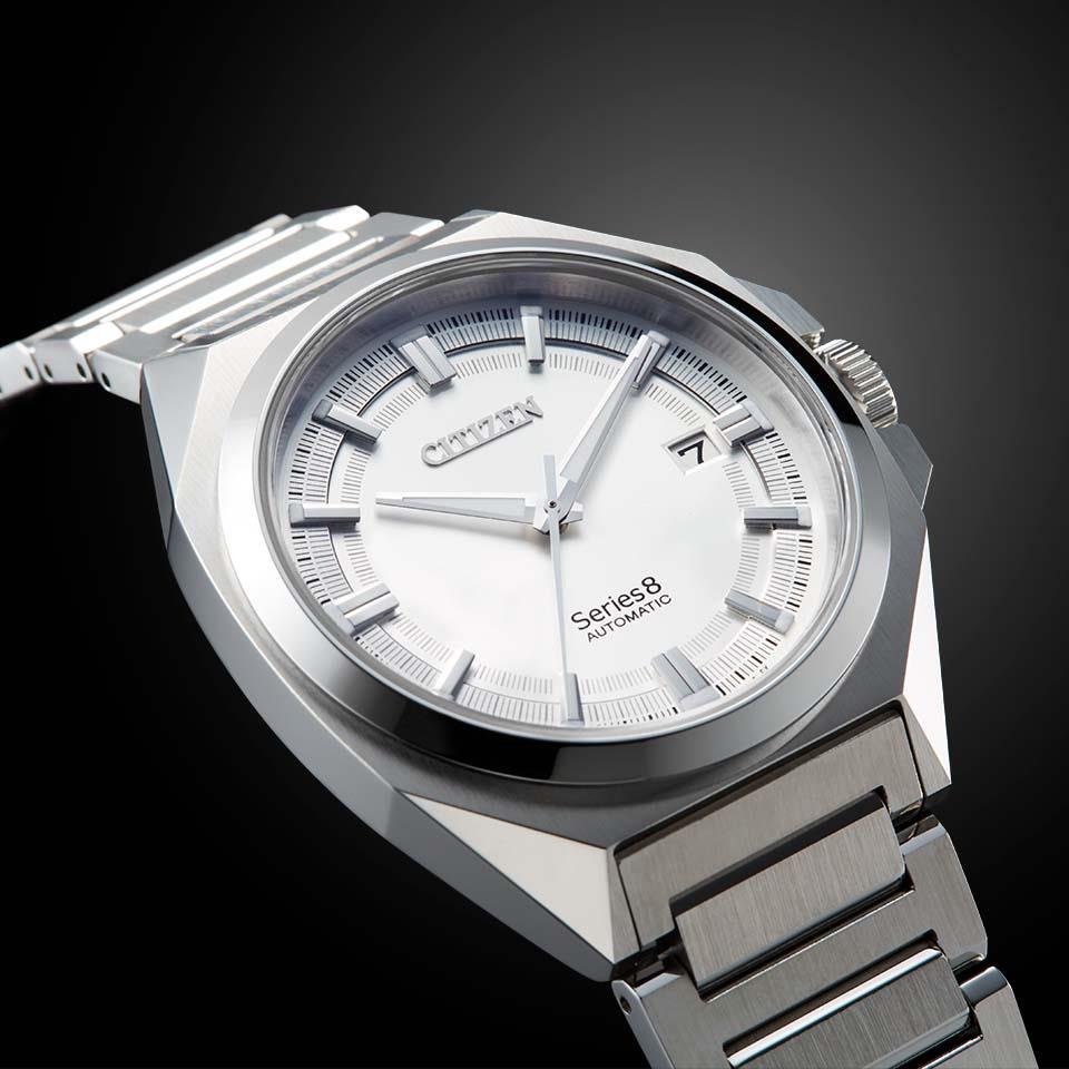 CITIZEN SERIES EIGHT NB6010-81A,Close-up of White Dial