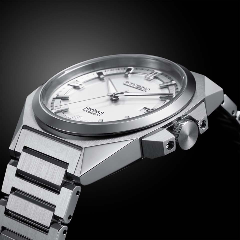 CITIZEN SERIES EIGHT NB6010-81A,Close-up of White Dial from crown side