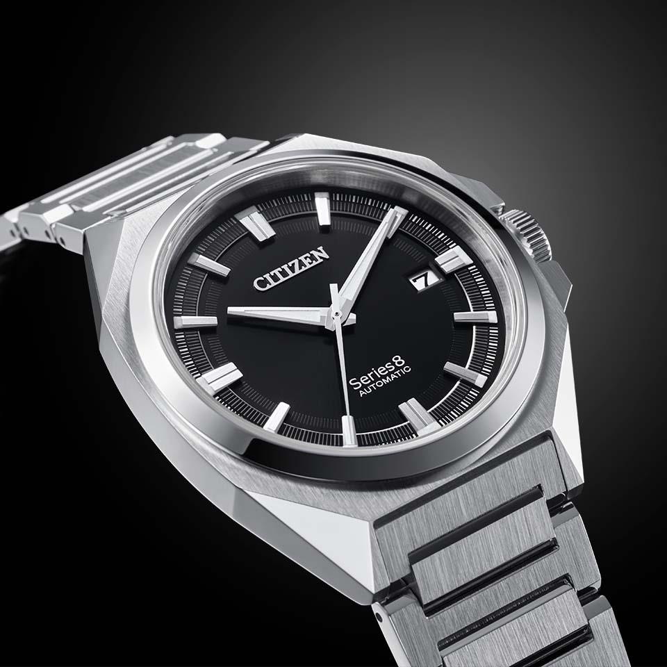 CITIZEN SERIES EIGHT NB6010-81E,Close-up of Black Dial