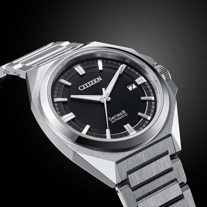 CITIZEN SERIES EIGHT NB6010-81E,Close-up of Black Dial