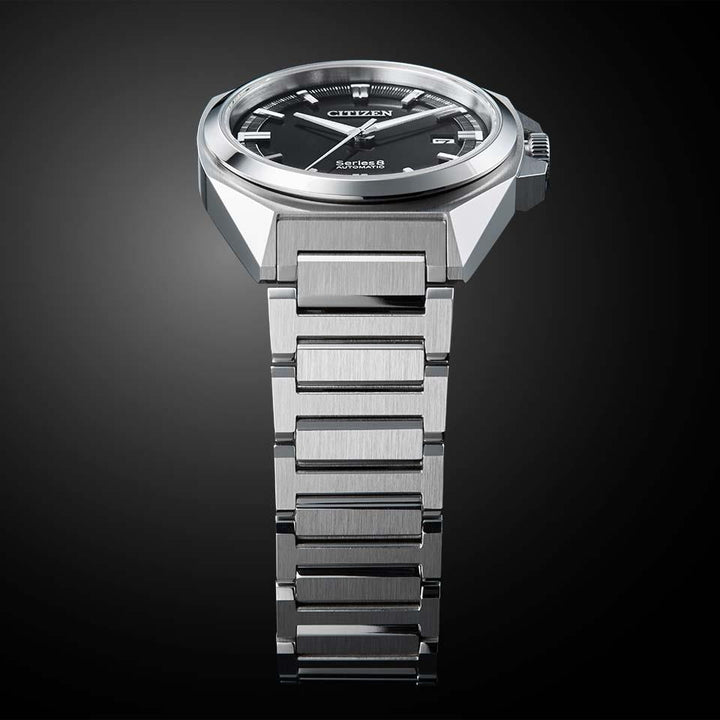 CITIZEN SERIES EIGHT NB6010-81E,Angle looking up at the Black Dial