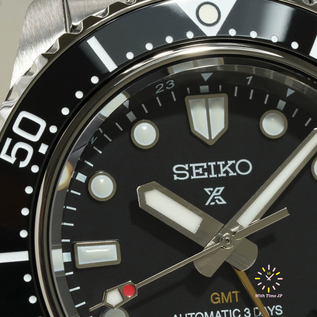 Seiko Prospex GMT Automatic Diver Scuba  Watch HBC002J,Close-up of Black Dial　#2
