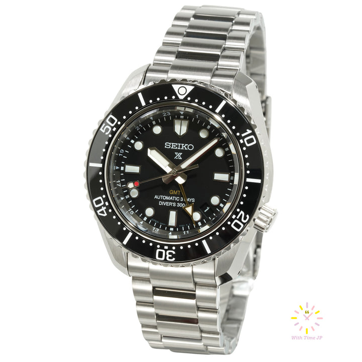 Seiko Prospex GMT Automatic Diver Scuba  Watch HBC002J,Mechanical  watch, Men's Watch, stainless steel case, Black Dial,stainless steel Band.