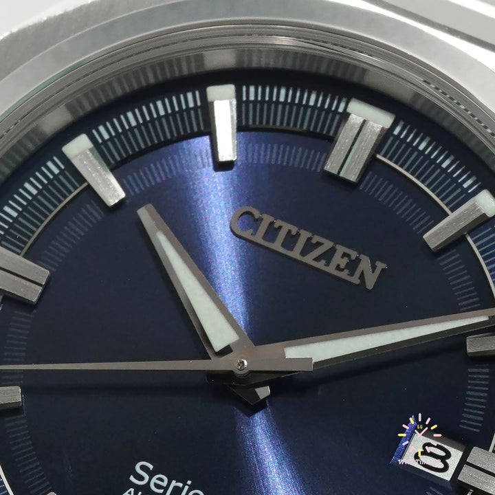 CITIZEN Series Eight NB6010-81L,Close-up of blue Dial from Front angle