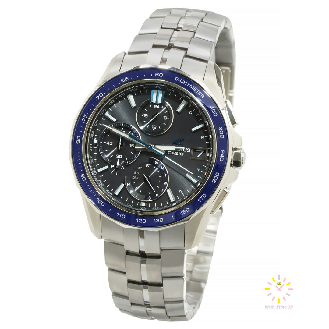 CASIO OCEANUS Manta OCW-S7000-1AJF, Men's Watch, Titanium case, Blue Dial,Titanium Band.