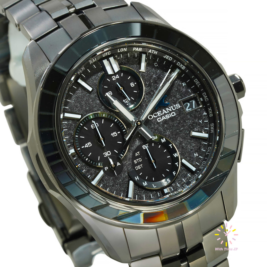 CASIO OCEANUS OCW-S7000CN-1AJF,Close-up of Black Dial