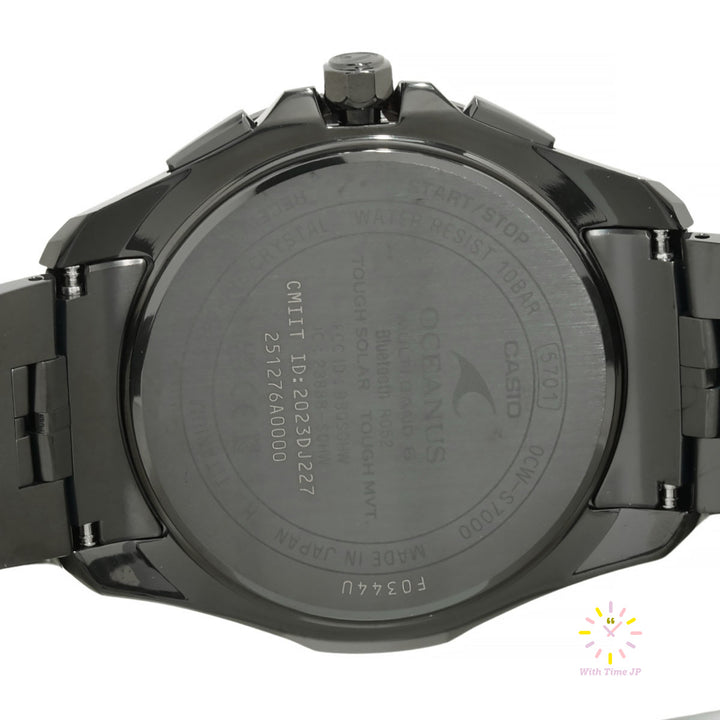 Backsid of the case of CASIO OCEANUS OCW-S7000CN-1AJF