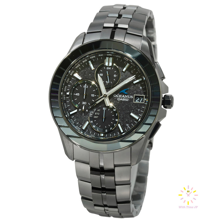CASIO OCEANUS OCW-S7000CN-1AJF,Solar-Powered  watch, Men's Watch, Titanium case, Black Dial,Titanium Band.