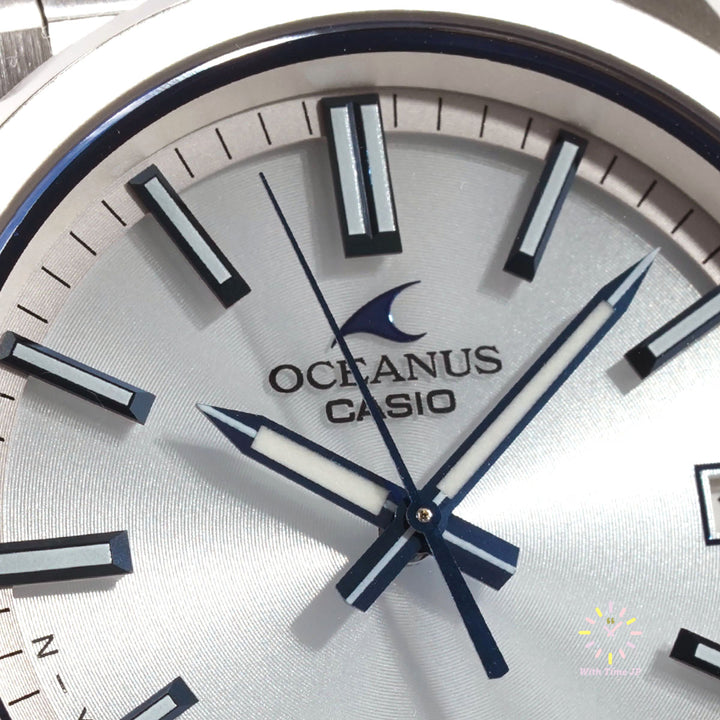 CASIO OCEANUS OCW-T200S-7AJF Close-up of white dial.