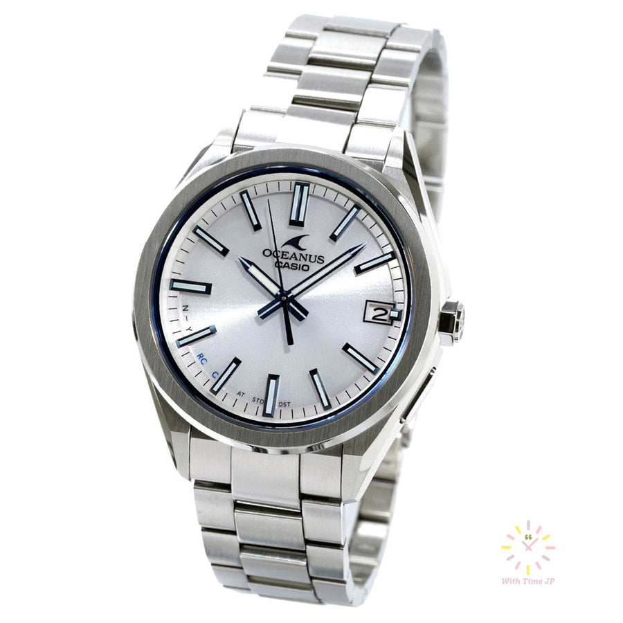 CASIO OCEANUS OCW-T200S-7AJF, Men's Watch, Stainless Steel Case, White Dial,Stainless Steel Triple Link Band.