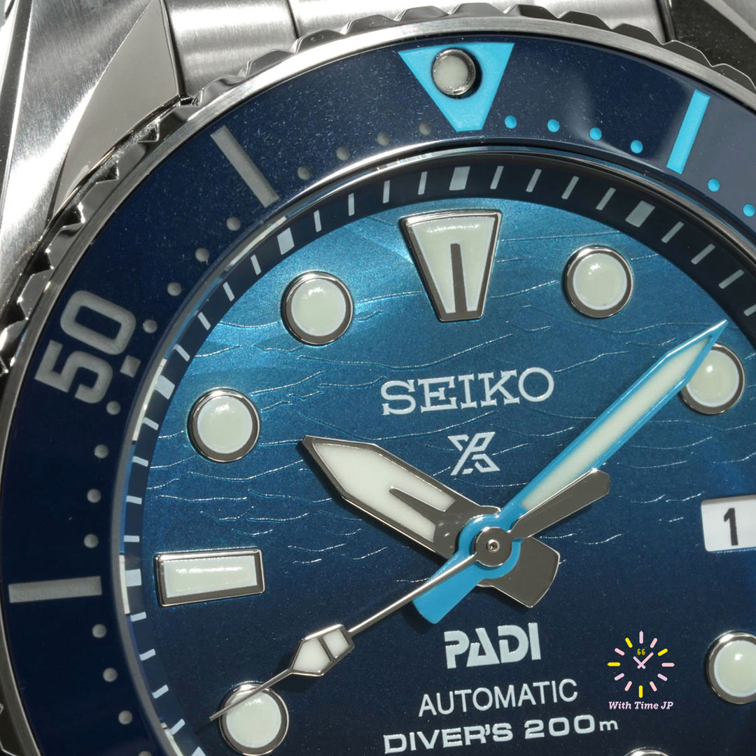 Seiko Prospex Automatic Diver Scuba SBDC189,Close-up of blue Dial #2