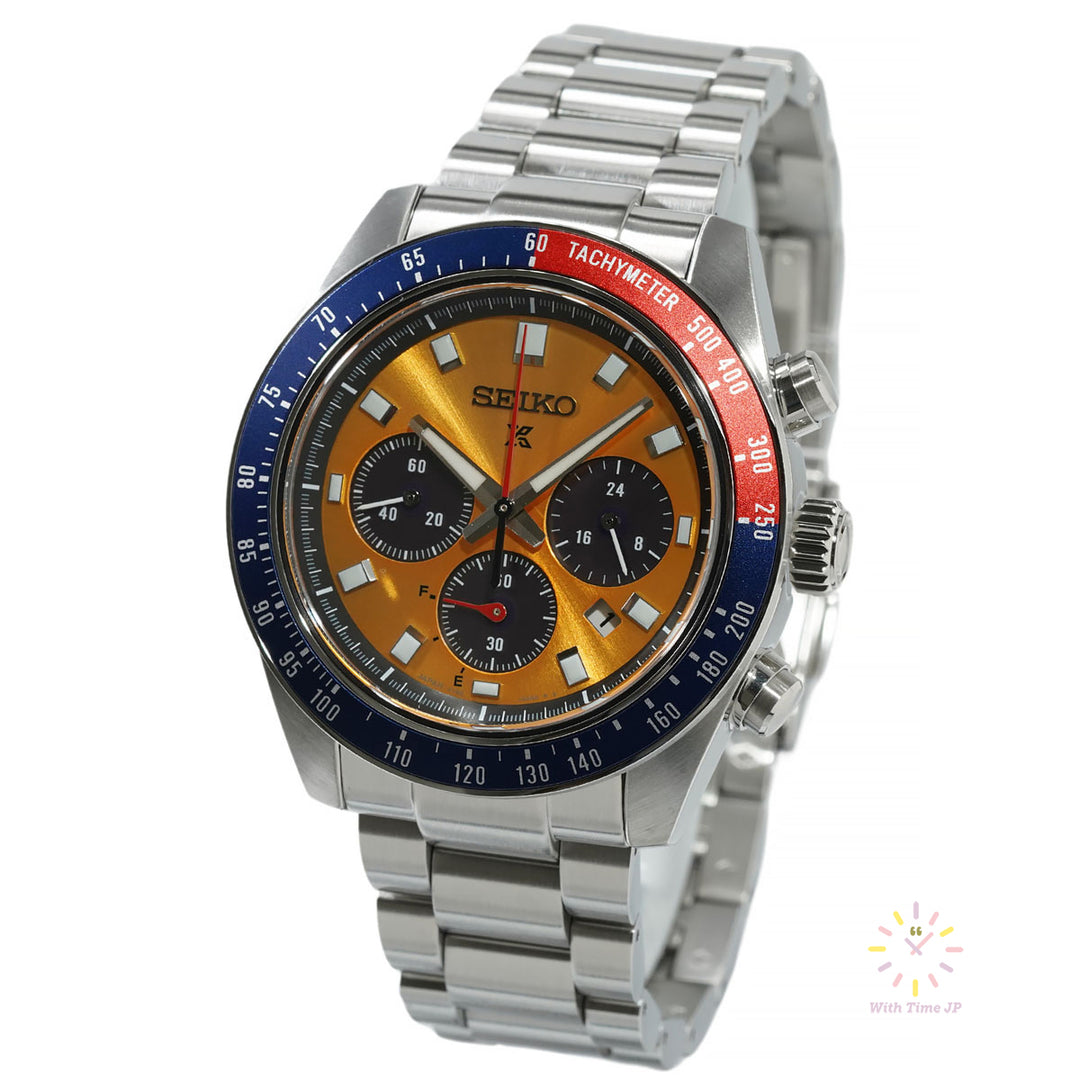 SEIKO PROSPEX SBDL117, Solar-powered men's watches, Stainless steel Case, Stainless steel Band, Bright yellow Dial.