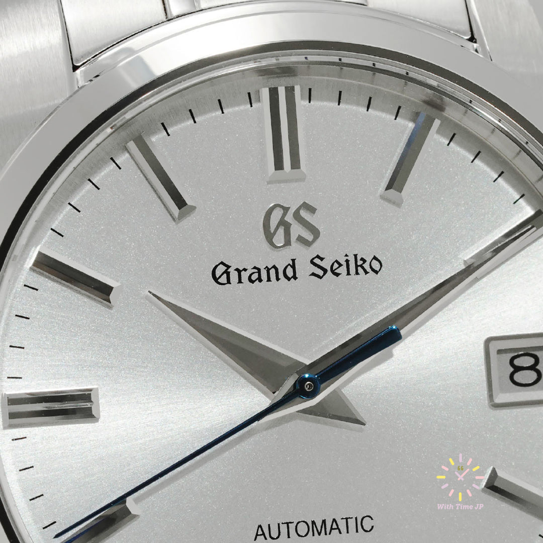 Grand Seiko SBGR315 Automatic Men's Watch close-up of the silver dial.
