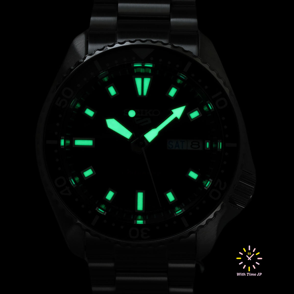 Seiko 5 Sports SKX series SBSA305 JDM watches with kanji date