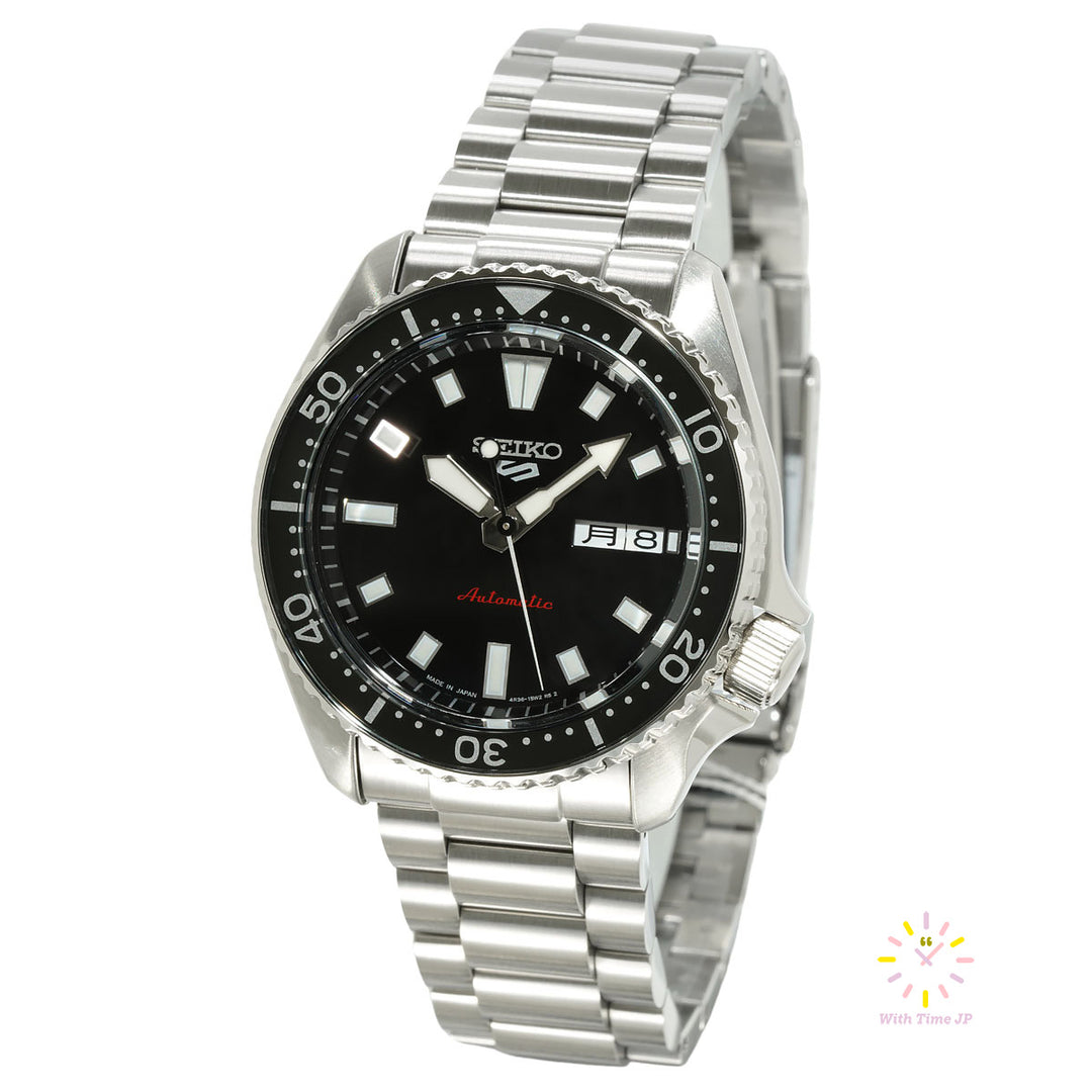 Seiko 5 Sports SKX series SBSA305,Mechanical  watch, Men's Watch,  stainless steel case, Black Dial,stainless steel Band.