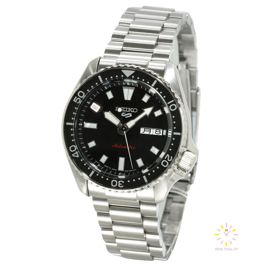 Seiko 5 Sports SKX series SBSA305,Mechanical  watch, Men's Watch,  stainless steel case, Black Dial,stainless steel Band.