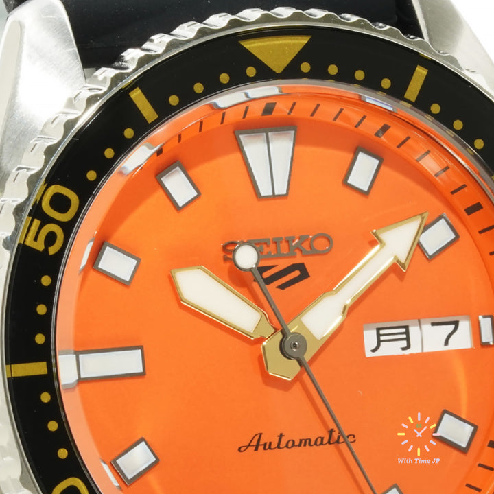Seiko 5 Sports SKX series SBSA309,Close-up of orange Dial
