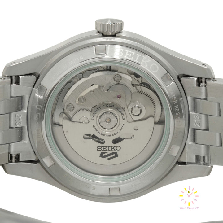 Backsid of the case of Seiko 5 Sports GMT SBSC009