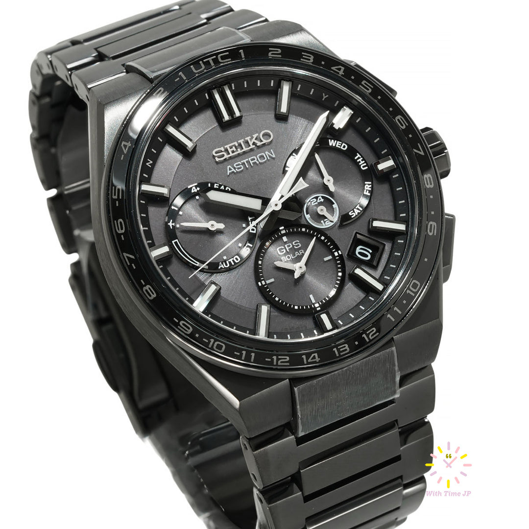 Left side of Seiko Astron Nexter GPS Solar SBXC147