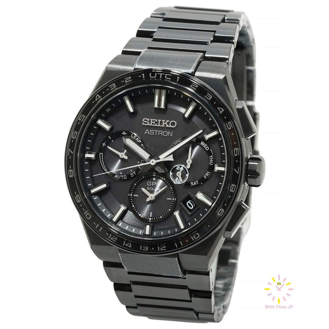 Seiko Astron Nexter GPS Solar SBXC147,Men's Watch, Pure titanium Case(Super Black Diamond Shield), Black Dial,Pure titanium Band(Super Black Diamond Shield).